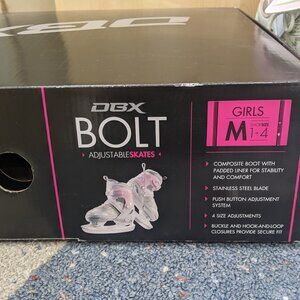 NWT Never Used Dick's DBX Bolt Girls Adjustable Ice Skates M size 1-4